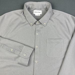 Ministry Of Supply Shirt Men XL Gray Woven Performance Button Long Sleeve Preppy